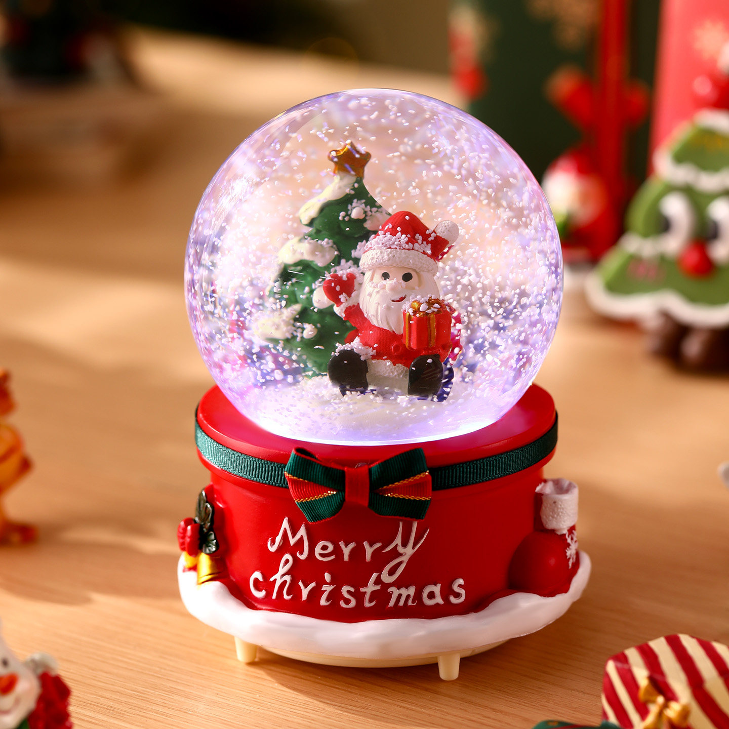 圣诞节水晶球音乐盒礼物装饰摆件八音盒旋转飘雪圣诞老人儿童礼品,淘宝优惠券,粉丝福利购,淘宝优惠卷