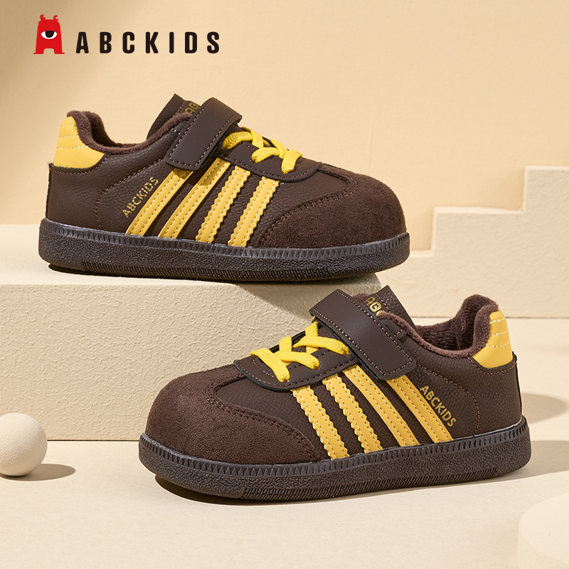 Abckids童鞋女童德训鞋冬季2025新款儿童二棉加绒男童宽头运动鞋 - 图2