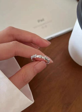 s克克鸢尾开口戒指女轻奢小众设计精致高级冷淡风复古