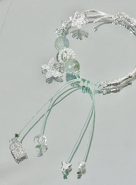 半镯蓝色风铃串珠手镯精致2025设计手链小众中式古风颜值国风手饰