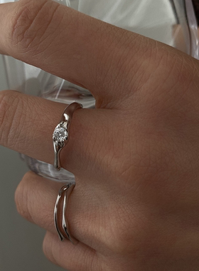 s锆石开口戒指女小众设计时尚轻奢个性冷淡风高级新轻奢配