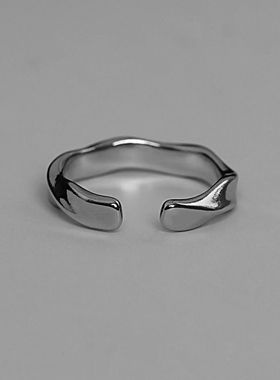 莫比乌斯戒指简约男女同款波浪形戒指中口指环情侣简约个ins