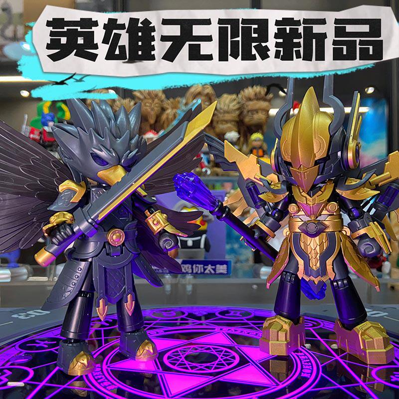 布鲁可克英雄无限积木拼装三足金乌雷震子孙悟空哪吒手办摆件玩具