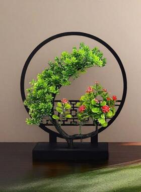 2026仿真花景室内客厅屏风小摆件电视柜茶几摆设植物塑料花盆栽摆