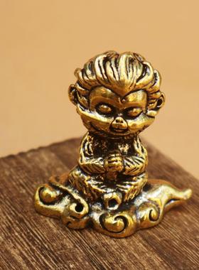 2026黄铜斗战神佛祥云悟空大圣铜器黄铜孙悟空摆件创意办公室书房