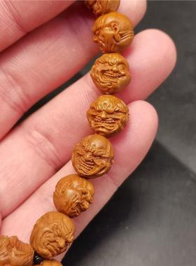 2026龙纹桃核雕刻(新款恶僧)尺寸1.2左右桃核雕刻手串橄榄核手链