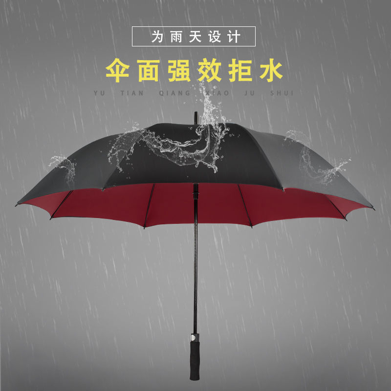 双层自动大雨伞长柄抗风男大号双人三人超大号暴雨专用加固加厚伞 - 图1