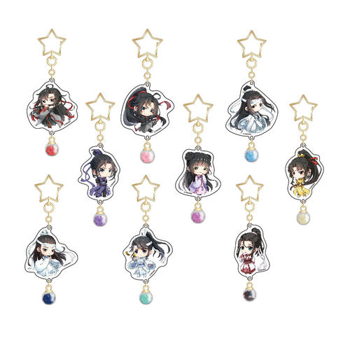 南漫社正版魔道祖师动画周边魏无羡蓝忘机双面闪粉挂件水晶玻璃球 - 图0