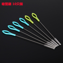 10 only loaded baby bottle straw brushes slim stainless steel cleaning brush plus coarse lengthened straw cup soft hairbrush