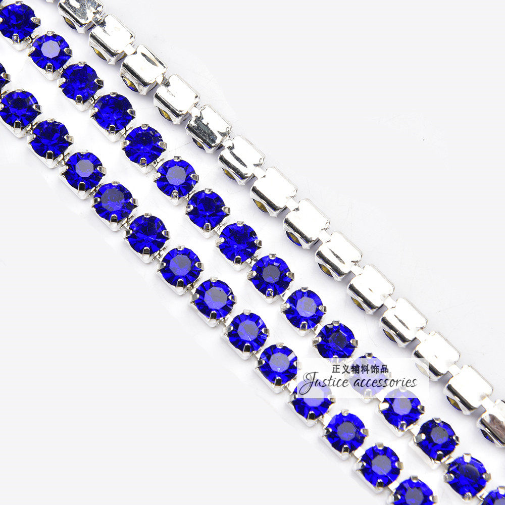 厂家直销 6mm彩色手缝玻璃水晶密爪链diy服装婚纱鞋饰帽首饰配件,淘宝优惠券,粉丝福利购,淘宝优惠卷