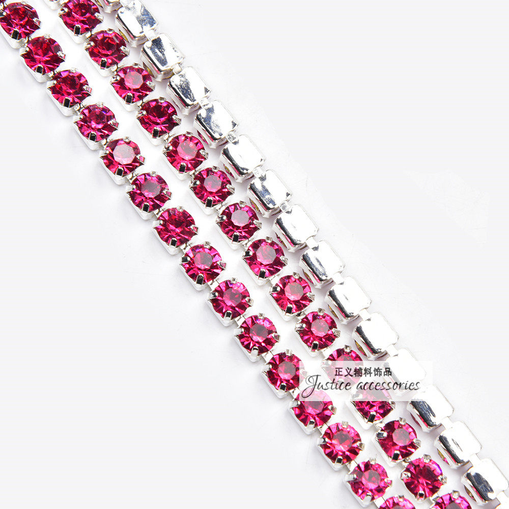 厂家直销 6mm彩色手缝玻璃水晶密爪链diy服装婚纱鞋饰帽首饰配件,淘宝优惠券,粉丝福利购,淘宝优惠卷