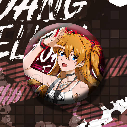 EVA动漫周边双闪艺术与潮流系列明日香绫波丽75mm双闪徽章吧唧 - 图1