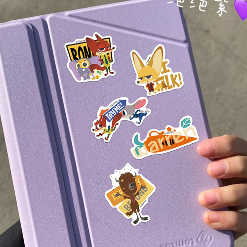 【迪士尼官方授权】50张疯狂动物城联名款贴纸可爱卡通涂鸦创意装饰旅行箱手机电脑防水贴画 - 图1
