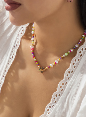 欧美跨境饰品民族风彩色米珠百搭