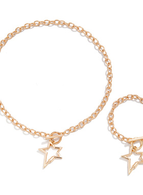 欧美跨境爱心星形项链套装女式ne