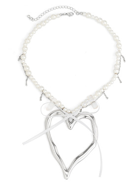 欧美跨境夸张金属大爱心吊坠项链