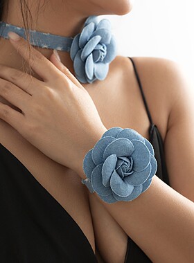 欧美跨境饰品复古牛仔chocker花