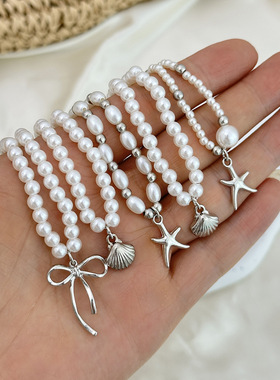 欧美跨境设计感ins蝴蝶结海星吊