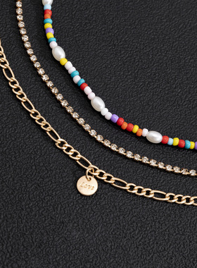 欧美跨境饰品爪链金属字母亮片项