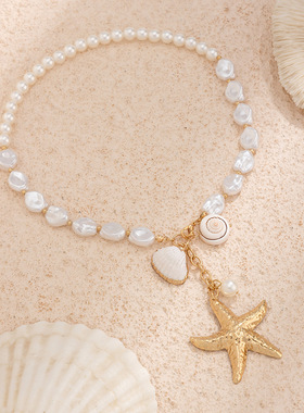 欧美跨境海洋风金属海星扇贝壳吊