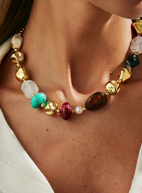 欧美跨境波西米亚ins风彩色树脂