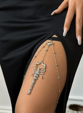 欧美跨境饰品 暗黑系小众开口蛇蝎子臂环臂镯 金属铁链流苏手臂链