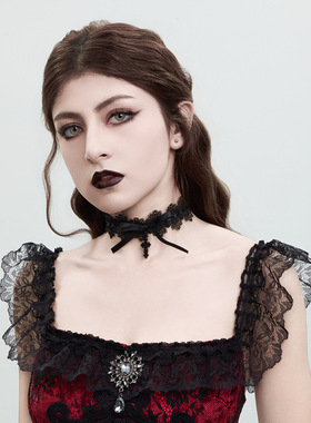 欧美跨境甜酷洛丽塔蝴蝶结爱心项