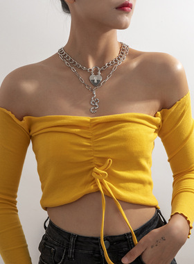 欧美跨境饰品个性简约双层流苏项