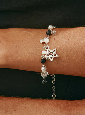 欧美跨境嘻哈风星形仿水晶串珠手