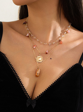 欧美跨境ins度假风不规则碎石项