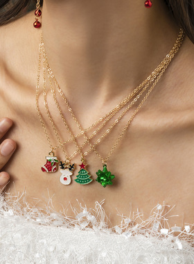 欧美跨境饰品创意多元圣诞树雪人