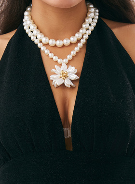 欧美跨境气质巴洛克仿珍珠花朵吊