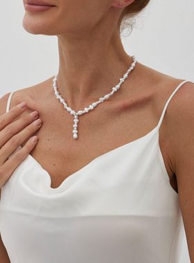 欧美跨境法式巴洛克异形仿珍珠项