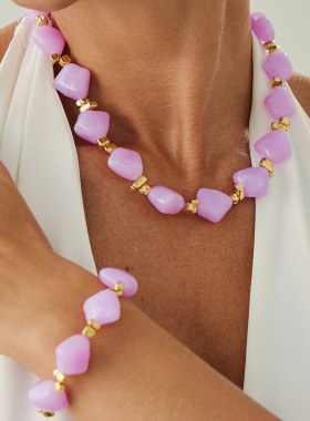 欧美跨境设计感不规则仿水晶树脂