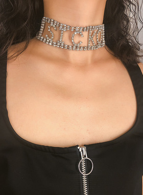 镶钻字母PRINCESS项链女欧美微镶