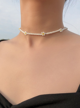 欧美跨境饰品彩色米珠手工串珠项