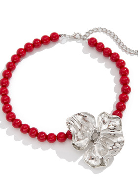 欧美跨境时尚ins立体金属花朵吊