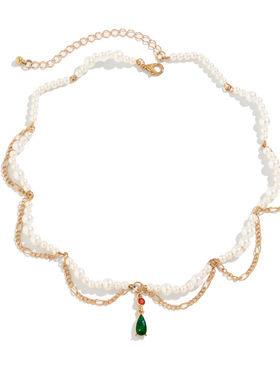 欧美跨境复古简约仿珍珠波浪形流