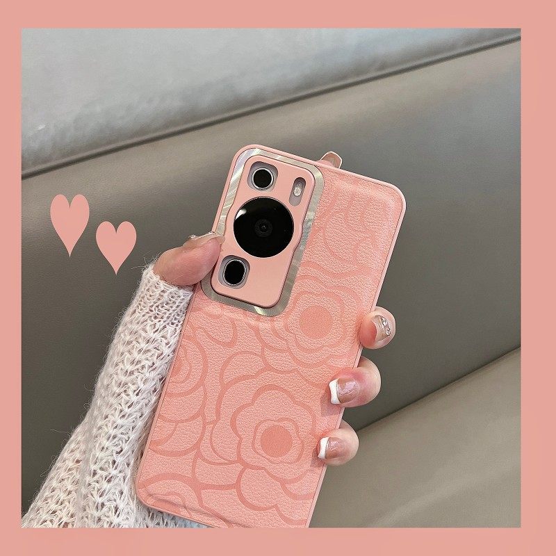 适用于华为p60手机壳p60pro新款p6o art女镜头全包防摔系列荣耀p605g简约山茶花高级感por5g新品p六零proart - 图1