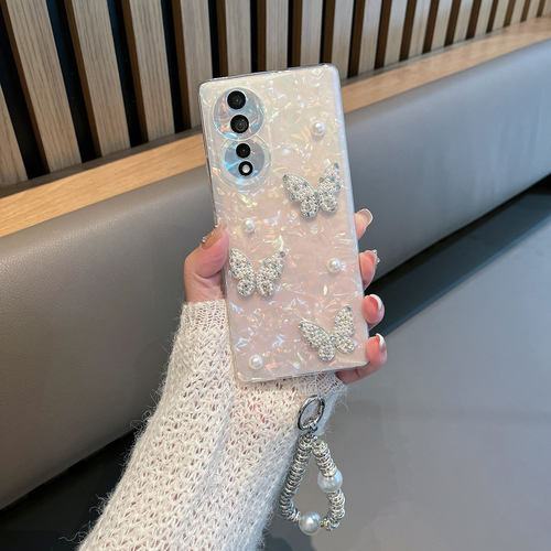 适用于华为荣耀80手机壳80pro半透明新款女ann一an00小清新honor8o蝴蝶p80por曲屏八十高级感八零x80防摔简约 - 图0