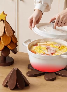 圣诞树造型高级感隔热垫餐桌摆件