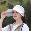Summer retractable large brim sun hat for women outdoor travel cycling face-covering sun protection hat leisure sports empty top hat