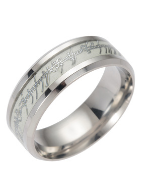 指环新款魔戒闪亮发光荧光钛钢戒