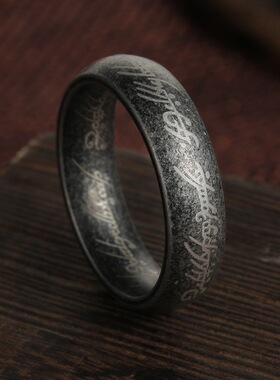 古银色钛钢戒指复古ring男士饰品