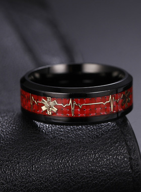 戒指欧美新款生命之心饰品男士