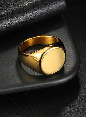 指环圆形铸造大指环图章戒指ring