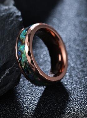 男士钛钢鲍鱼贝大号戒指ring扳指