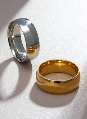 男士光面钛钢指环不锈钢大号13号