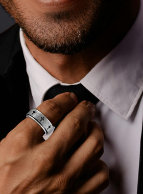 小号女6号戒镀金ring戒指十字架