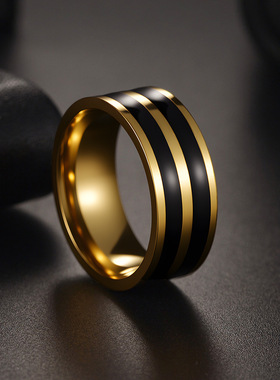 大号13号男戒新款饰品镀金钛钢滴